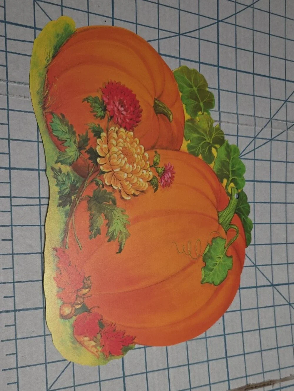 Orange Pumpkin Floral Wall Decor Die Cut, 13